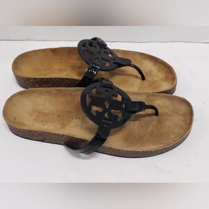 Tory Burch Miller Cloud Black Brown Sanda New lSIZE 9 M